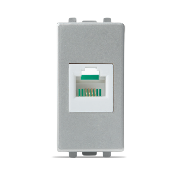 PRISE TÉLÉPHONIQUE RJ11 4 PLOTS SILVER ALPHA