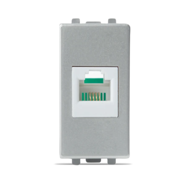 PRISE TÉLÉPHONIQUE RJ11 4 PLOTS SILVER ALPHA