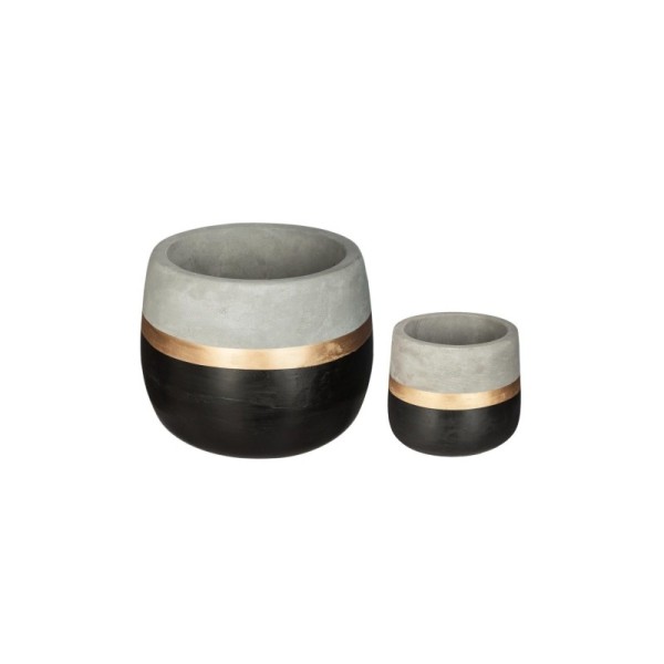 LOT DE 2 CACHES POTS RONDS CIMENT SPIRIT ATMOSPHERA