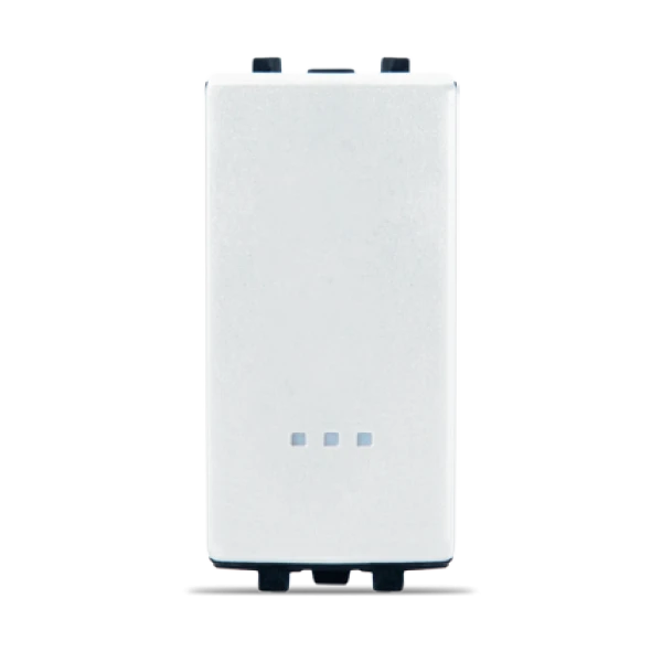 BOUTON POUSSOIR AVEC VOYANT 16A BLANC ALPHA