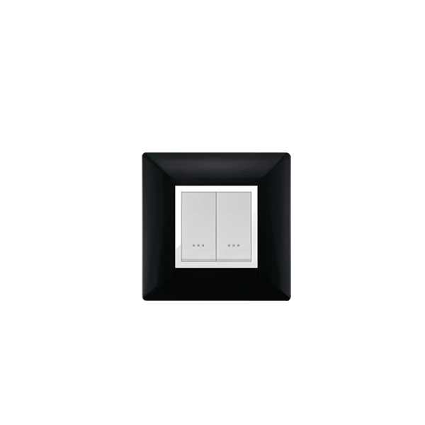 PLAQUE CARRÉE 2MODULES NOIR ALPHA