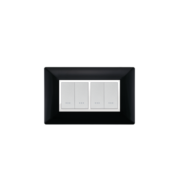 PLAQUE RECTANGULAIRE 4MODULES NOIR  ALPHA