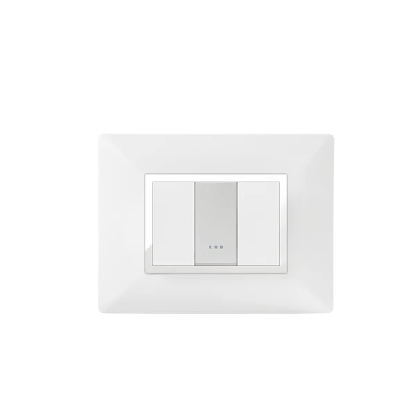 PLAQUE RECTANGULAIRE 1MODULE BLANC/CHROMÉ ALPHA