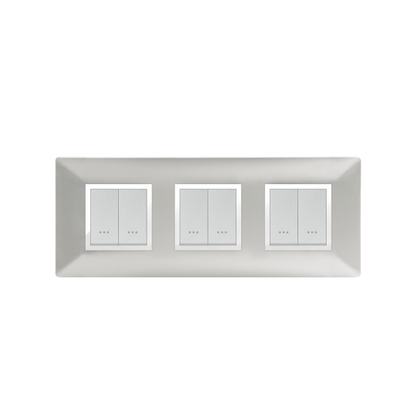 PLAQUE CARRÉE 6MODULES (2+2+2) SILVER ALPHA