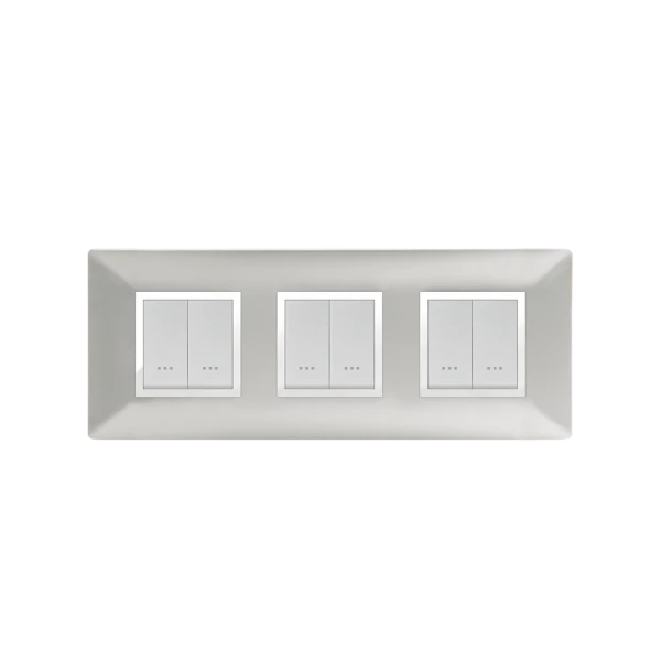PLAQUE CARRÉE 6MODULES (2+2+2) SILVER ALPHA