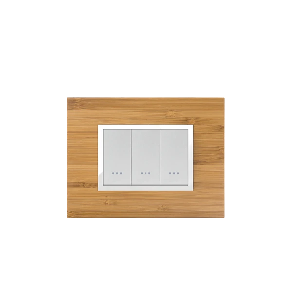 PLAQUE 3MODULES BOIS BOMBOO ALPHA