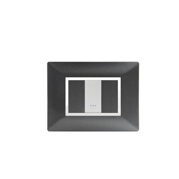 PLAQUE RECTANGULAIRE 1MODULE NOIR MÉTALLISÉ ALPHA