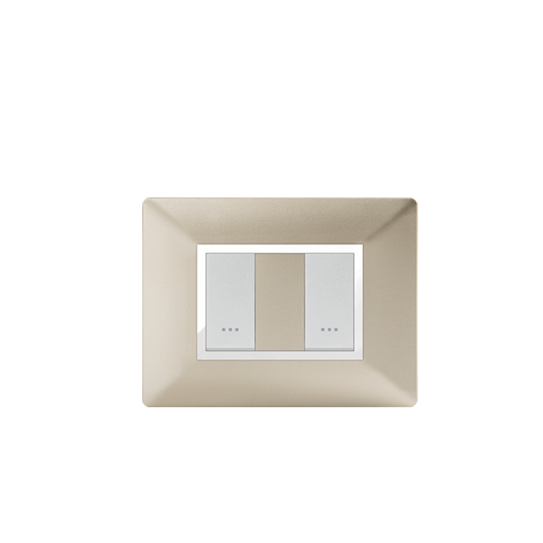 PLAQUE RECTANGULAIRE 2MODULES CHAMPAGNE ALPHA