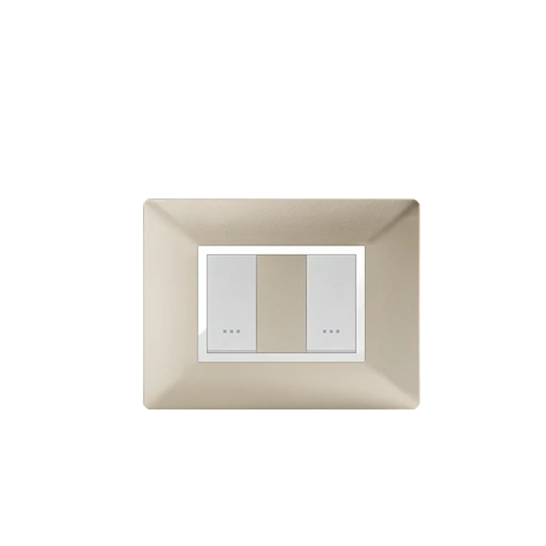 PLAQUE RECTANGULAIRE 2MODULES CHAMPAGNE ALPHA