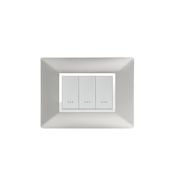PLAQUE RECTANGULAIRE 3MODULES SILVER ALPHA