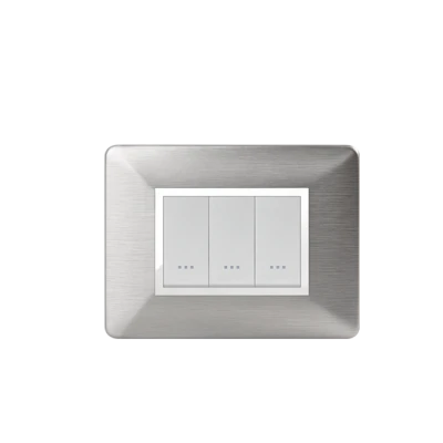 PLAQUE RECTANGULAIRE 3MODULES TITANIUM ALPHA ALPHA - 1