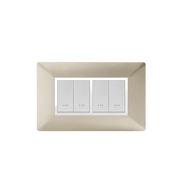 PLAQUE RECTANGULAIRE 4MODULES CHAMPAGNE ALPHA