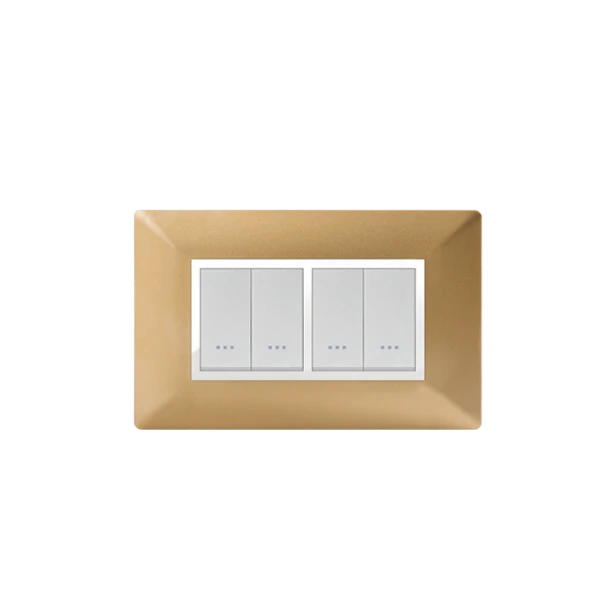 PLAQUE RECTANGULAIRE 4MODULES DORÉ ALPHA