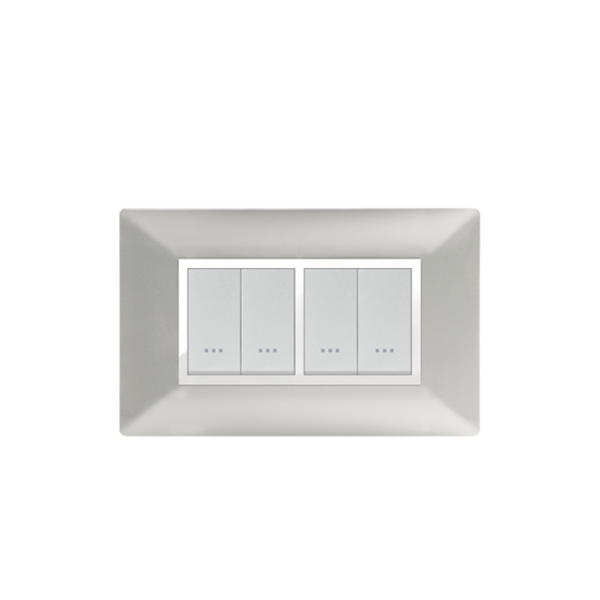 PLAQUE RECTANGULAIRE 4MODULES SILVER ALPHA