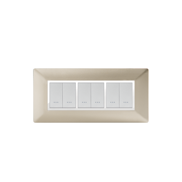 PLAQUE RECTANGULAIRE 6MODULES CHAMPAGNE ALPHA