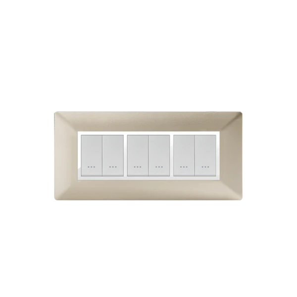 PLAQUE RECTANGULAIRE 6MODULES CHAMPAGNE ALPHA