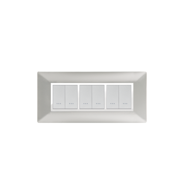 PLAQUE RECTANGULAIRE 6MODULES SILVER ALPHA