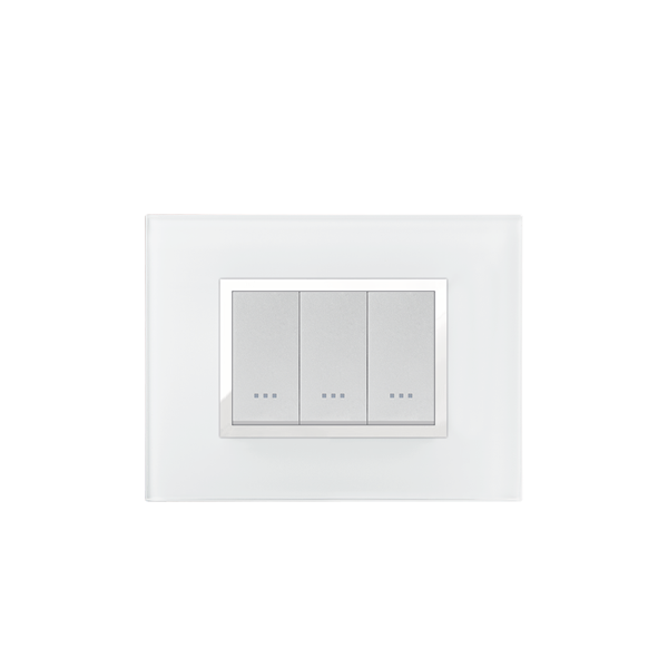 PLAQUE PRESTIGE EN VERRE BLANC 3MODULES ALPHA