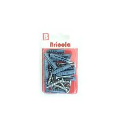 LOT DE 15 VIS TÔLE TÊTE FRAISÉE BOMBÉE PZ 3.9*28MM AVEC CHEVILLE DE 6 BRICOLA BRICOLA - 1