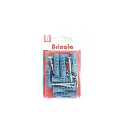 LOT DE 8 VIS TÔLE TÊTE FRAISÉE BOMBÉE 4.2*38MM AVEC CHEVILLE DE 8 BRICOLA BRICOLA - 1