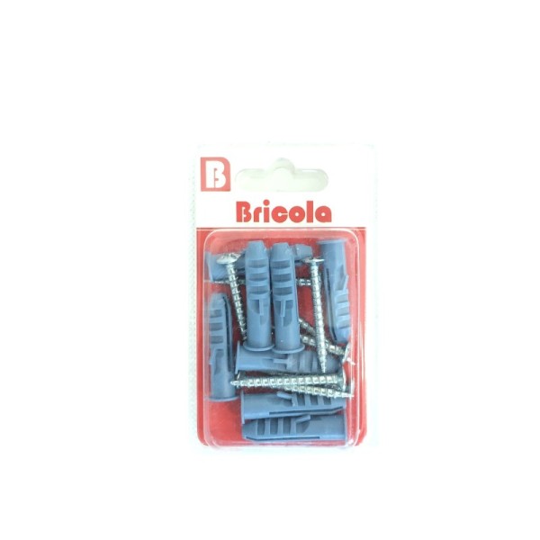 LOT DE 8 VIS TÔLE TÊTE FRAISÉE BOMBÉE 4.2*38MM AVEC CHEVILLE DE 8 BRICOLA