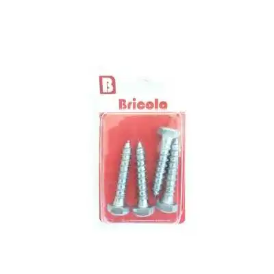 LOT DE 4 TIREFONDS TETE HEXAGONALE 8*40MM BRICOLA BRICOLA - 1