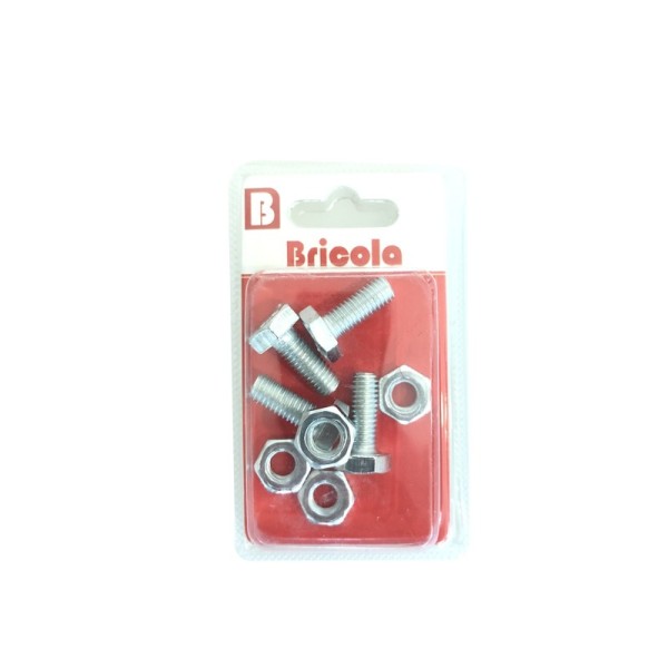 LOT DE 4 BOULON HEXAGONALE M8*20MM BRICOLA