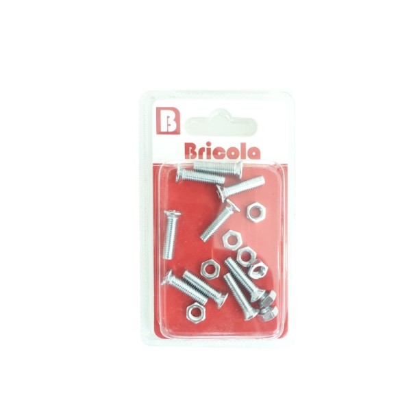 LOT DE 8 BOULON TETE FRAISÉE PLATE M5*20MM ACIER ZINGUE BRICOLA