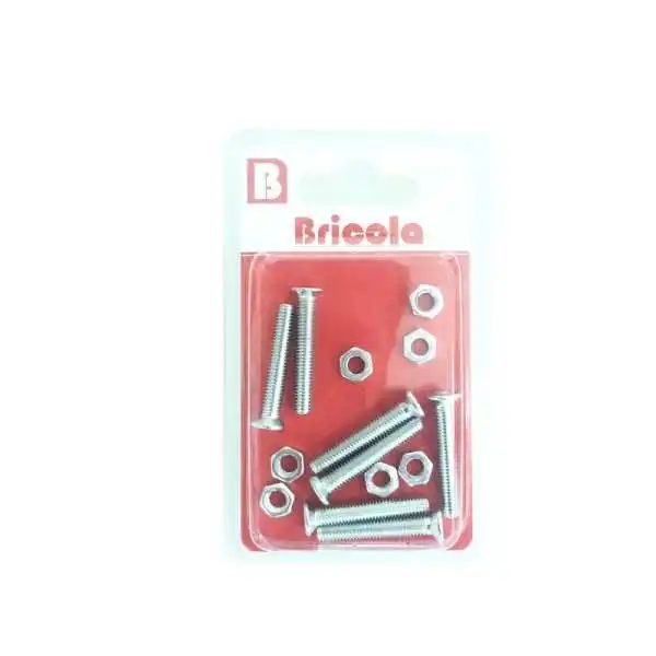 LOT DE 7 BOULON TETE FRAISEE PLATE M5*30MM ACIER ZINGUE BRICOLA