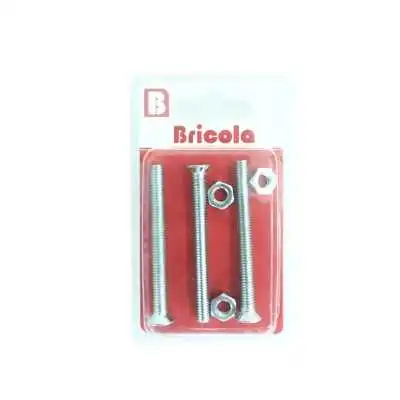 LOT DE 3 BOULON TETE FRAISÉE PLATE M6*60MM ACIER ZINGUE BRICOLA