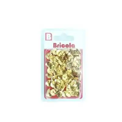 LOT DE 100 PUNAISE BOMBÉ JAUNE 10MM BRICOLA