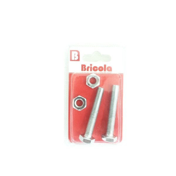 LOT DE 2 BOULON HEXAGONALE M8*50MM BRICOLA