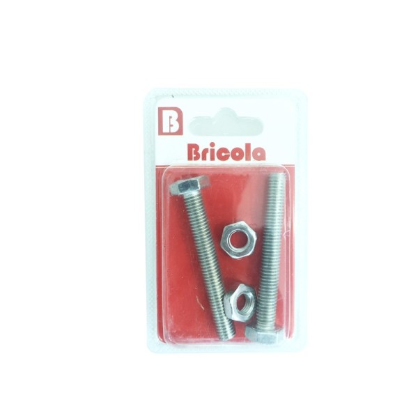 LOT DE 2 BOULON HEXAGONALE M8*60MM BRICOLA