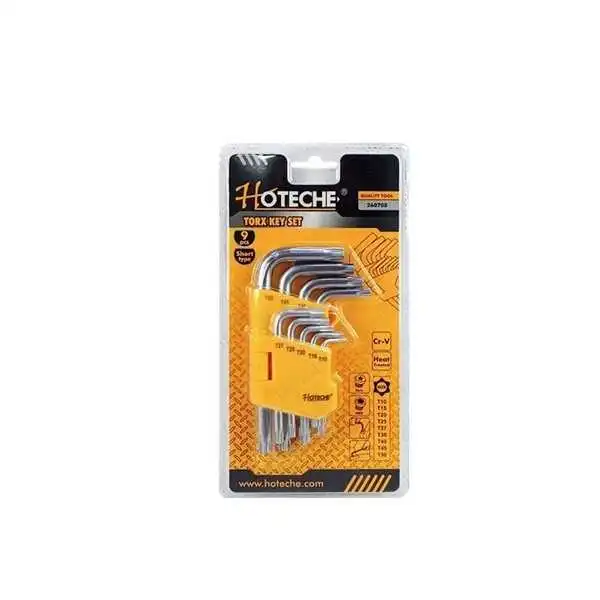 SET DE 9 CLÉS MÂLES TORX COURT 260708 HOTECHE
