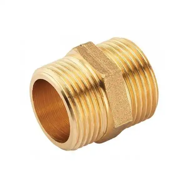 RACCORD DROIT 15/21 MALE*2 LAITON JAUNE SOPAL