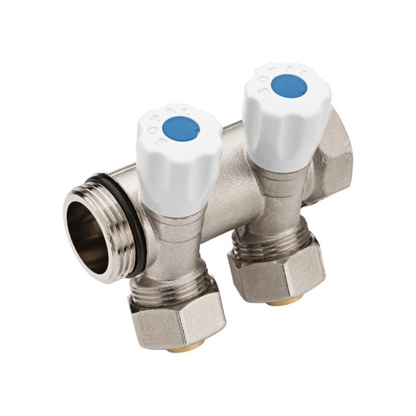 COLLECTEUR INCLINÉ 2 VANNES 20/27 E36 PEX16 BLEU SOPAL