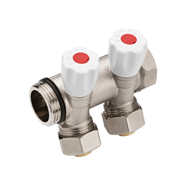 COLLECTEUR INCLINÉ 2 VANNES 26/34 E41 PEX20 ROUGE SOPAL