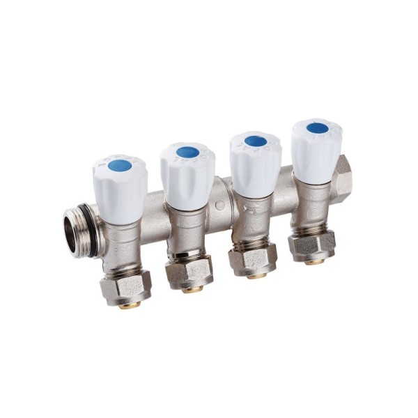 COLLECTEUR INCLINÉ 4 VANNES 26/34 E36 PEX16 BLEU SOPAL