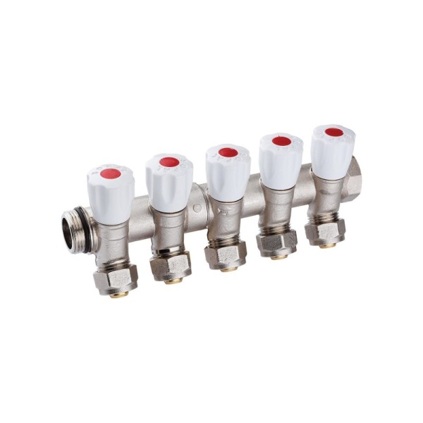 COLLECTEUR INCLINÉ 5 VANNES 20/27 E36 PEX16 ROUGE SOPAL