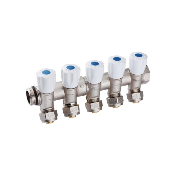 COLLECTEUR INCLINÉ 5 VANNES 26/34 E36 PEX16 BLEU SOPAL