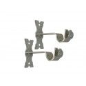 LOT DE 2 SUPPORTS POUR TRINGLE RIDEAUX SATINÉ Ø28MM  - 1