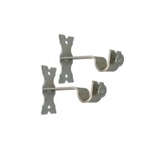 LOT DE 2 SUPPORTS POUR TRINGLE RIDEAUX SATINÉ Ø28MM  - 1