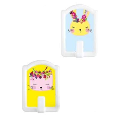 LOT DE 2 CROCHETS CARRÉES ADHÉSIFS DÉCORATIVES TITIZ