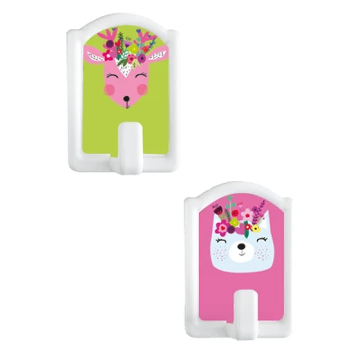 LOT DE 2 CROCHETS CARRÉES ADHÉSIFS DÉCORATIVES TITIZ