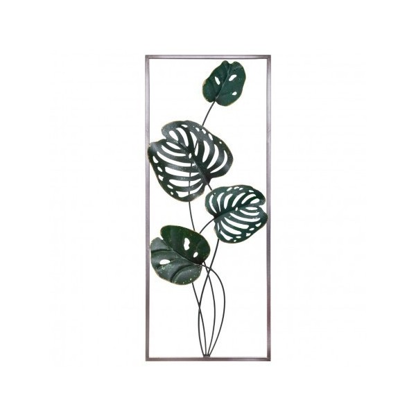 DÉCORATION MURALE FEUILLES EN MÉTAL 25X61CM ATMOSPHERA
