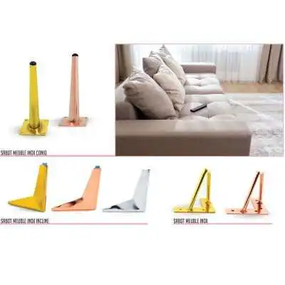 SABOT DE MEUBLE INOX ROSE FORME CONIQUE H20 CM  - 2