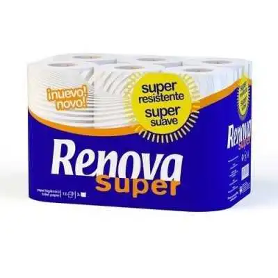 LOT DE 12 ROULEAUX PAPIER HYGIÉNIQUE RENOVA SUPER RENOVA - 1
