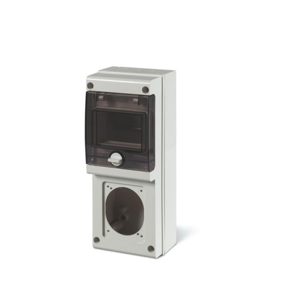 COFFRET ÉTANCHE 4 MODULES POUR PRISE 1 TROU IP66 SCAME