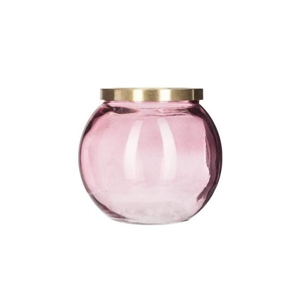 PHOTOPHORE BOULE EN VERRE ET LAITON ROSE ATMOSPHERA
