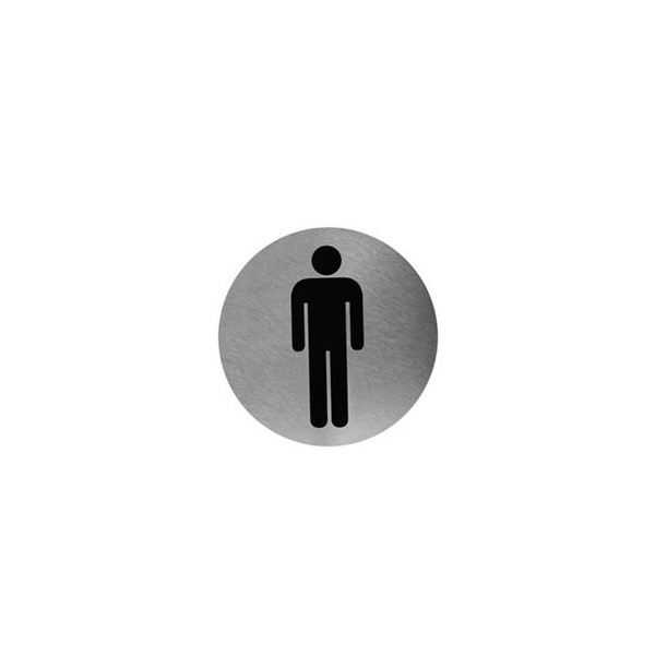 PLAQUE SYMBOLE HOMME DE SALLE DE BAIN INOX AMIG